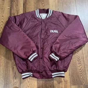 Hartwell Sports Mens Bomber Jacket Insulated Maroon Long Sleeve Snap‎ Tall XL